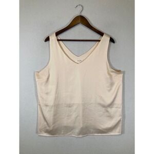 Minimalist Ekouaer Women XXL Champagne Satin V-Neck Sleeveless Camisole Tank Top